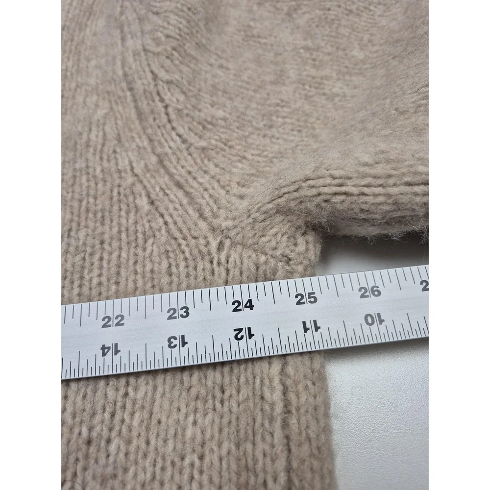 Siegelman Stable Knit Cardigan Beige Yak Alpaca Wool V Neck Women's S/Medium